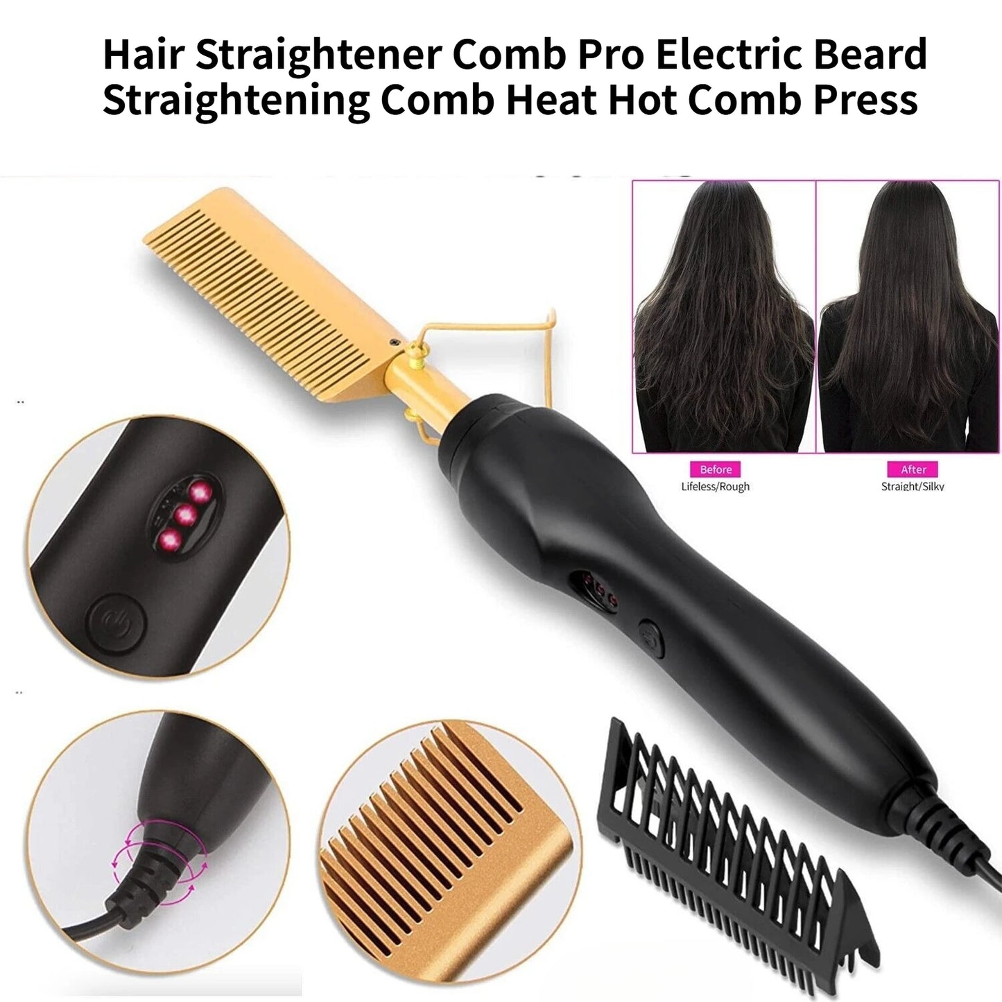 Straightening Comb Heat Hot Comb Press